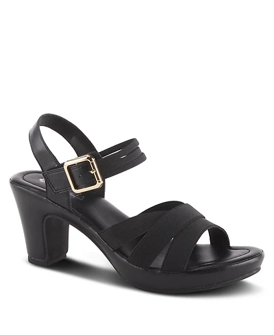 Patrizia Women's Neesa-stretch Elastic Strap Sandals with Low Platform Heel