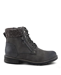 Patrizia Women's Jadelyn Hiker-Inspired Lace-Up Boots with Sweater Collar and Zipper