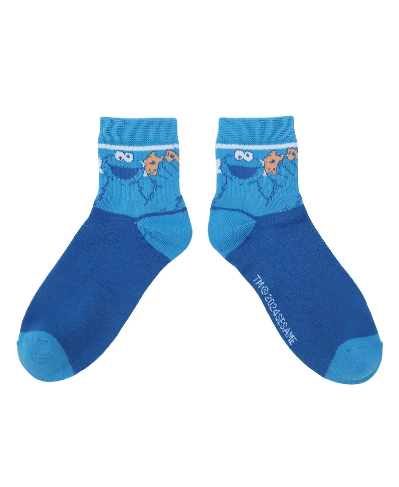 Sesame Street Women's Character Art 3-Pair Casual Quarter Crew Socks-osfa