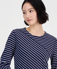 Nautica Women's Mixed-Stripe Long-Sleeve T-Shirt