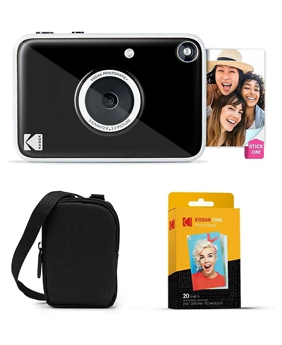 Kodak Printomatic+ Instant Camera Bundle 10MP w/ Case & 20 Zink Paper