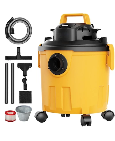 Ecooso Shop Vacuum Wet & Dry, 5-Gal 6 Peak Hp Vac with Powerful Suction & Blower, 2-in-1 Crevice Nozzle, Pet Hair, Car Cleaning