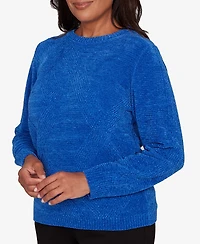 Alfred Dunner Women's Classic Cable Chenille Pullover Sweater