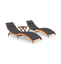vidaXL Sun Lounger Anthracite Solid Acacia wood with a natural oil finish