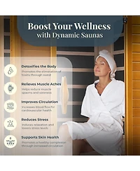 Dynamic Saunas Toulouse 2 Person Infrared Sauna w/Speakers, Canadian Hemlock