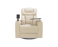 270 Degree Swivel Home Theater Recliner with Tray Table Phone Holder Cup and Usb Port
