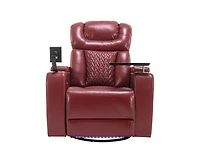 sumyeg 270 Degree Swivel Home Theater Recliner with Tray Table Phone Holder Cup and Usb Port