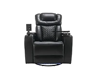 270 Degree Swivel Home Theater Recliner with Tray Table Phone Holder Cup and Usb Port