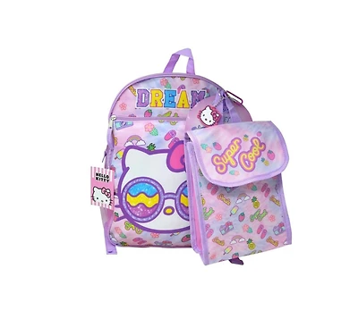 Hello Kitty 16" 4pc Backpack Set with Lunch Kit, Key Chain & Carabiner