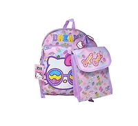 Hello Kitty 16" 4pc Backpack Set with Lunch Kit, Key Chain & Carabiner