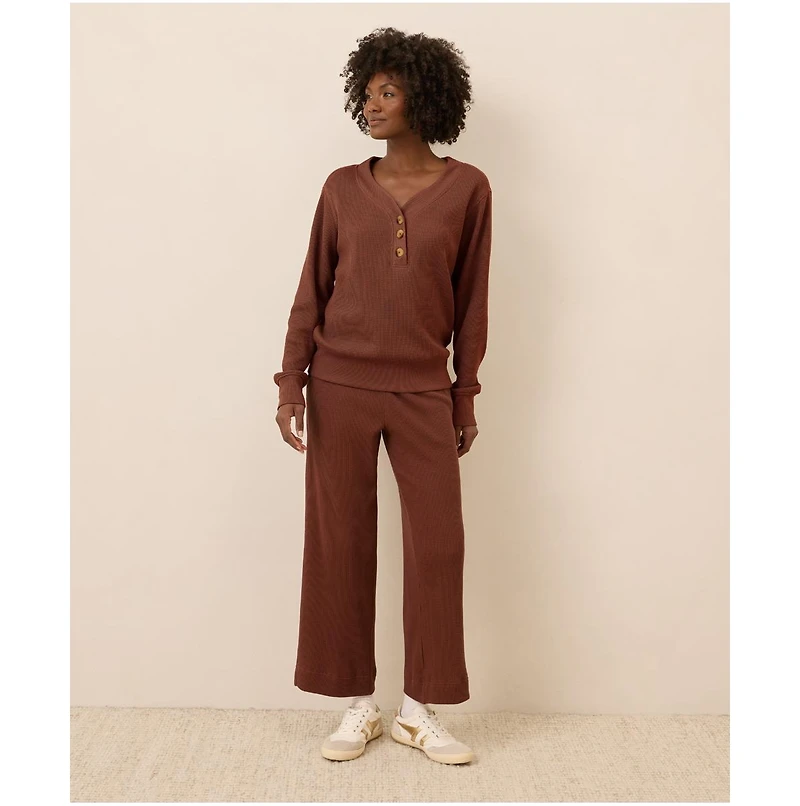 Pact Women's Thermal Waffle Wide Leg Pant