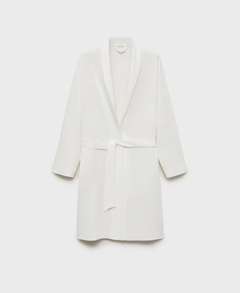 Mango Women's Embroidery Detail Cotton Gown