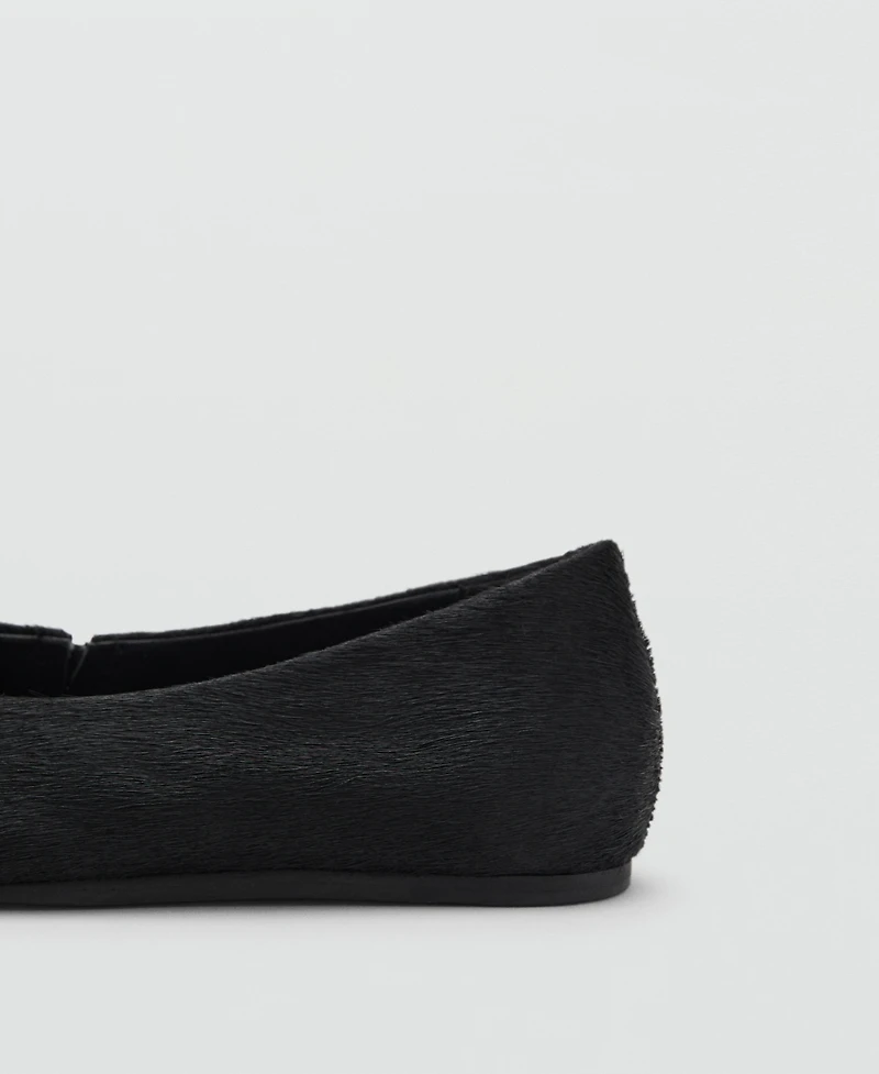 Mango Women's Leather And Fur-Effect Shoes