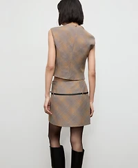 Mango Women's Belt Checked Skirt