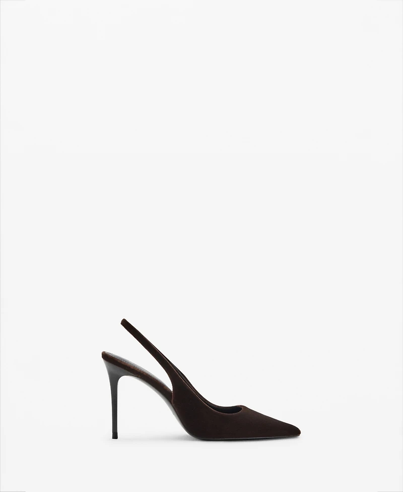 Mango Women's Velvet Heeled Shoes