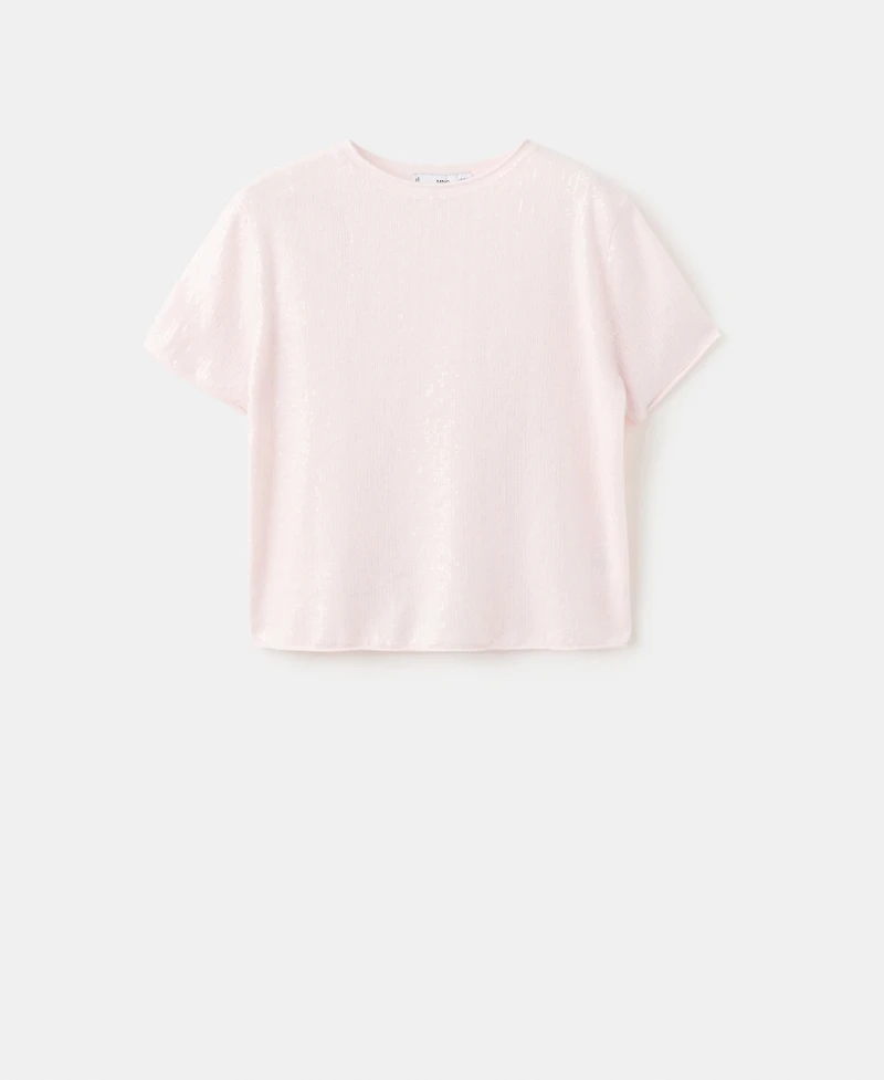 Mango Women's Short-Sleeved Sequin Sweater