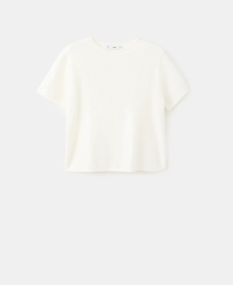 Mango Women's Short-Sleeved Sequin Sweater