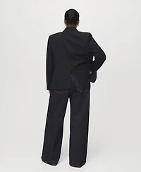 Mango Women's High-Rise Wideleg Jeans