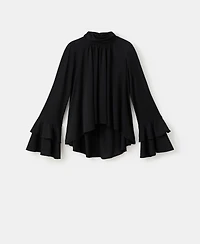 Mango Women's Flared Sleeves And Ruffles Blouse