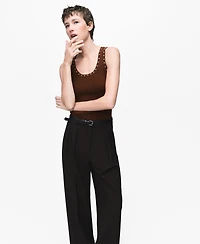 Mango Women's Knitted Studs Top