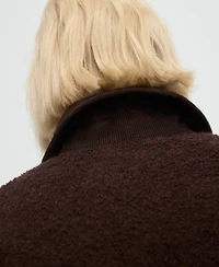 Mango Women's Corduroy Collar Boucle Jacket