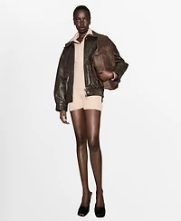 Mango Women's Ribbed Knitted Polo-Neck Playsuit