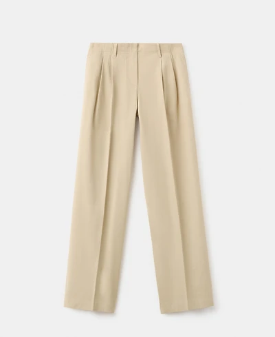 Mango Women's Straight-Leg Pleated Denim Trousers