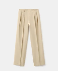 Mango Women's Straight-Leg Pleated Denim Trousers