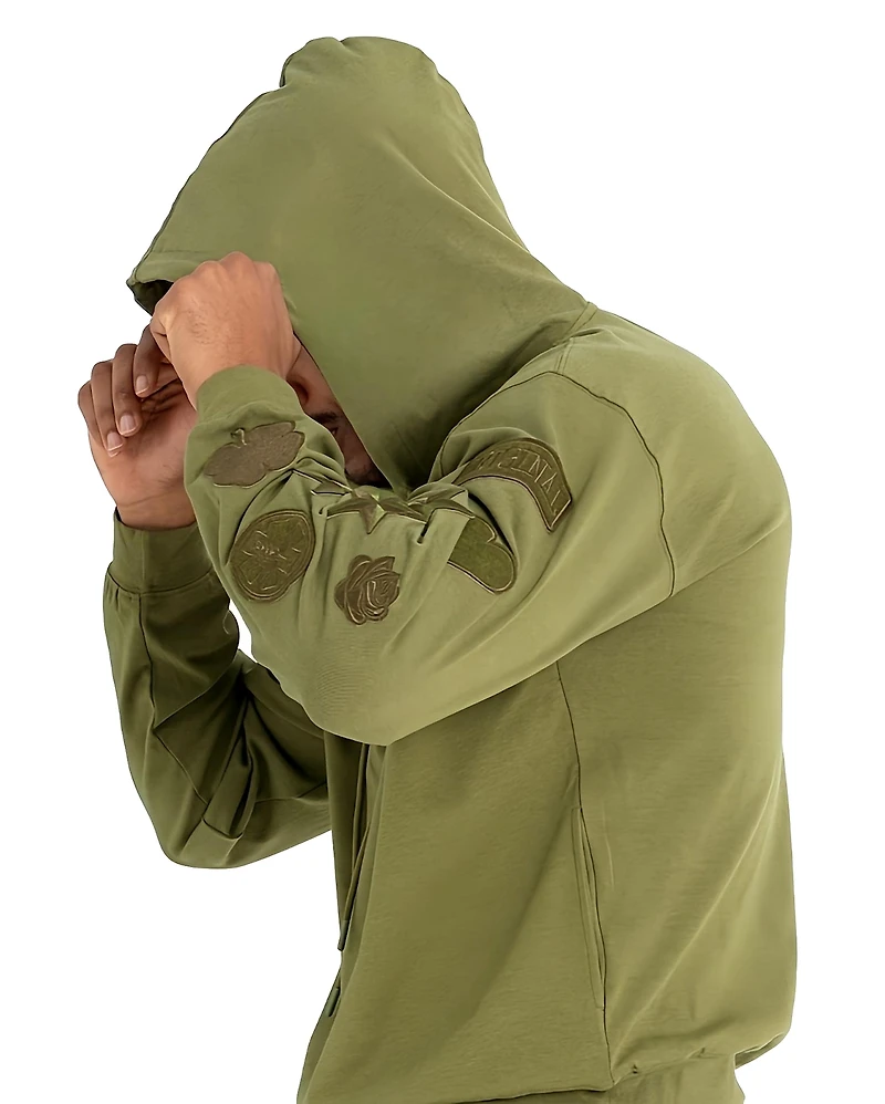 Dai Moda Men's Menswear Patches Hoodie