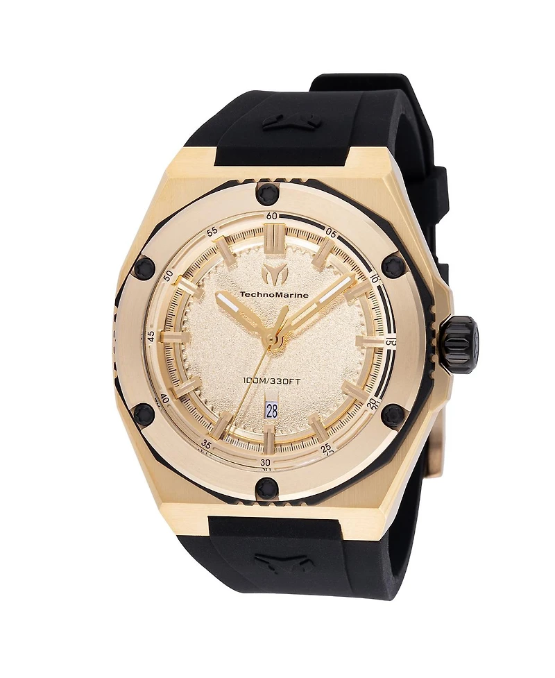 Technomarine Men's Tm- Coral Quartz 3 Hand Gold Dial Watch