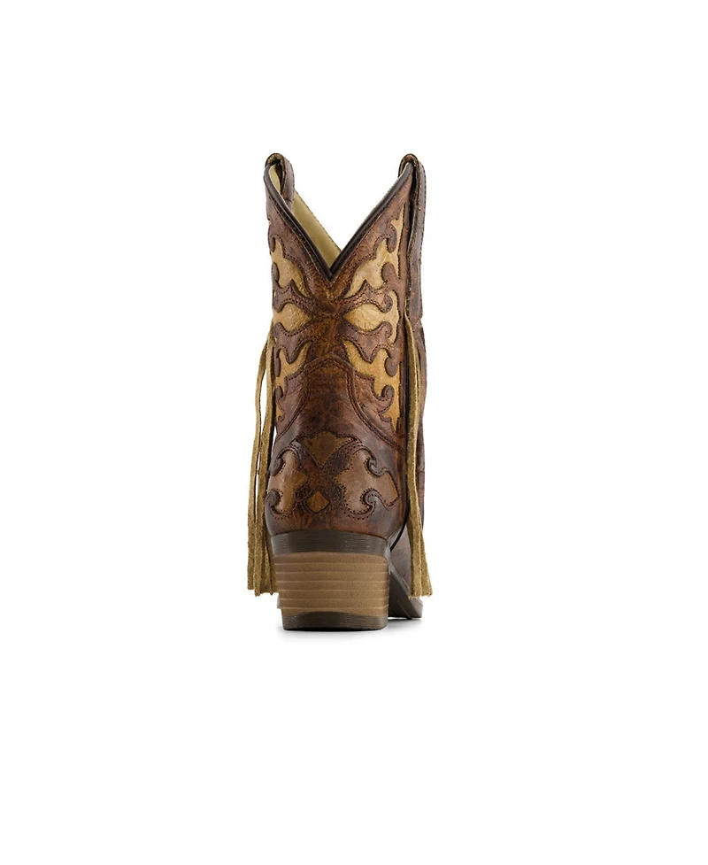 Forastero Women's Real Leather Pointed Toe Cowgirl Boots