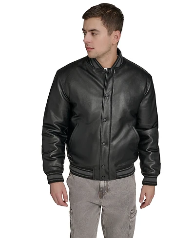 Champion Men's Faux Leather Varsity Jacket
