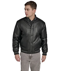 Champion Men's Faux Leather Varsity Jacket