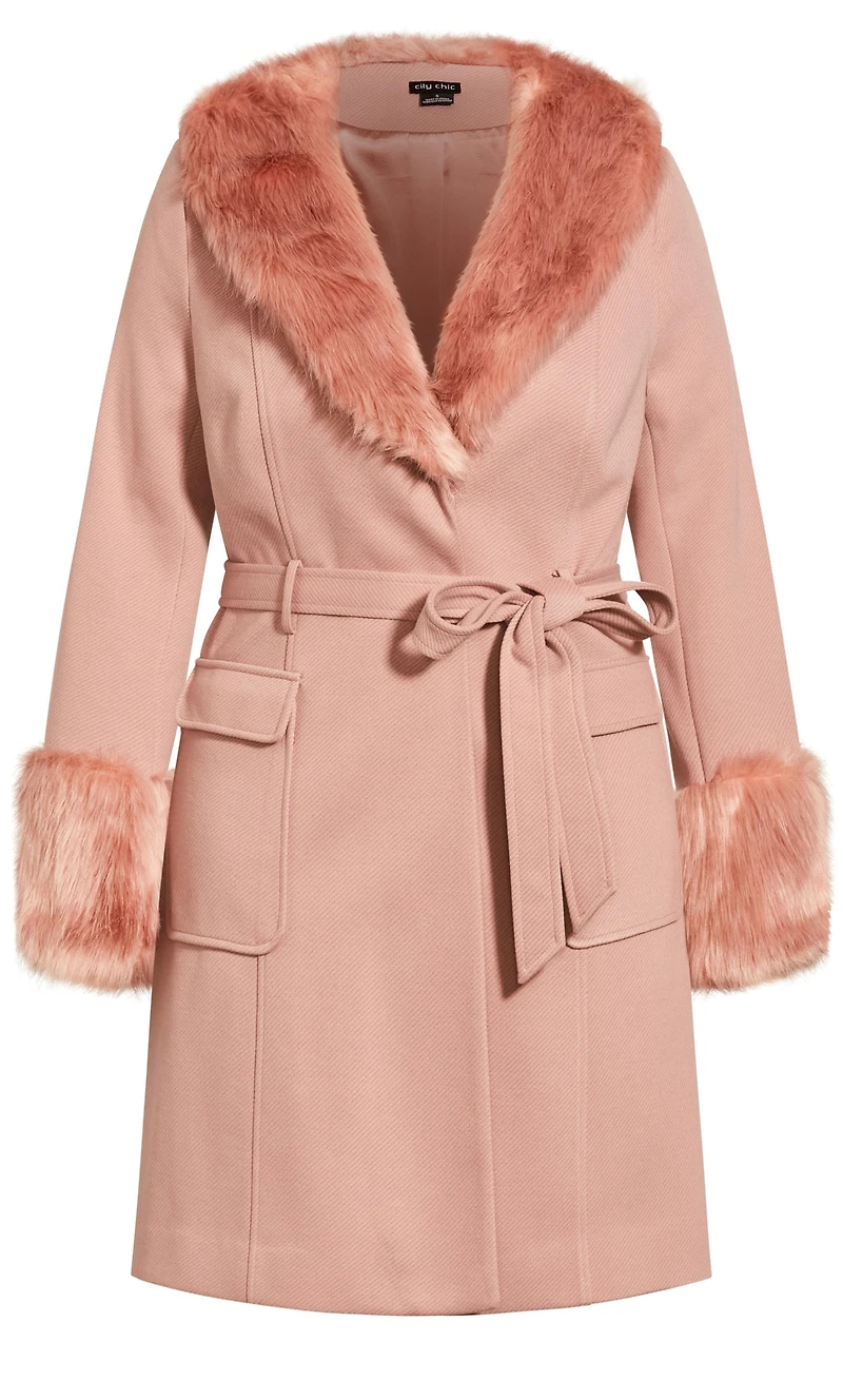 City Chic Plus Make Me Blush Coat