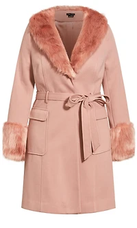 City Chic Plus Make Me Blush Coat
