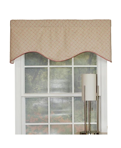 Rlf Home Rosie Corded Cornice – 100% Cotton, Fully Lined, 3" Rod Pocket Window Valance