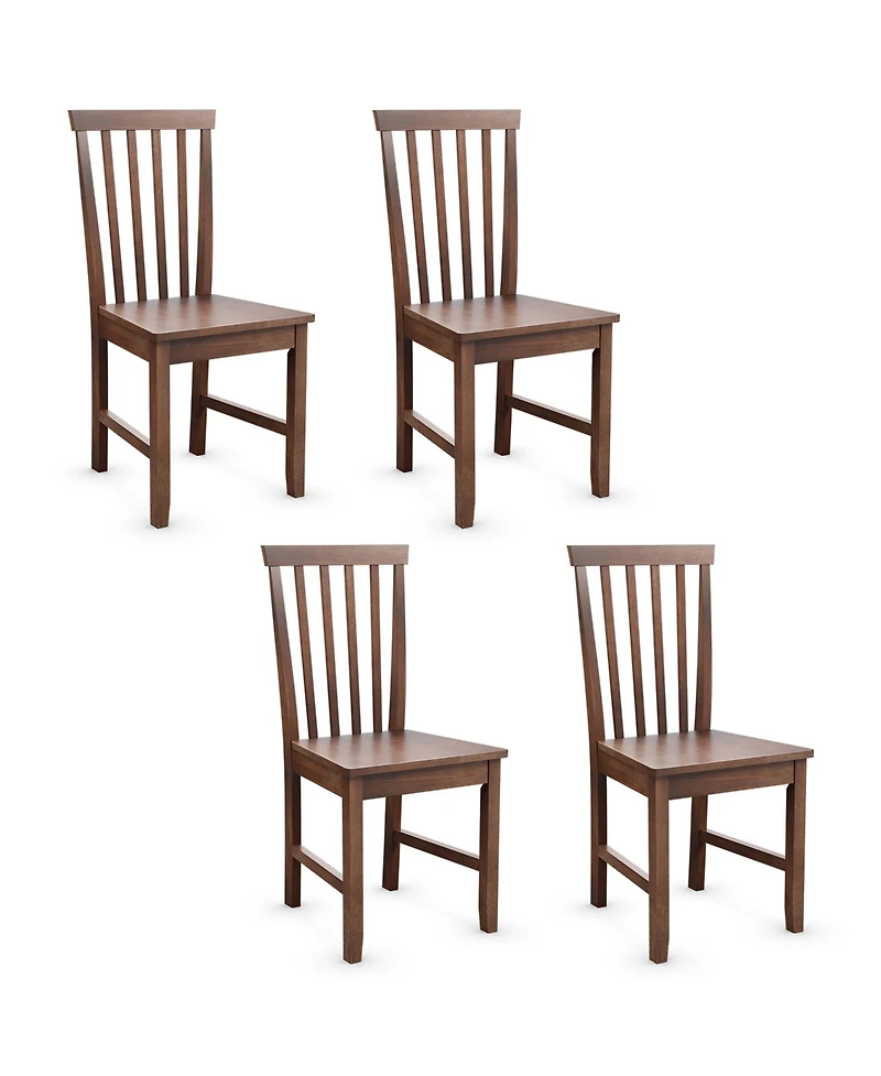 Costway Dining Chair Kitchen Spindle Back Side Chair with Solid Wooden Leg