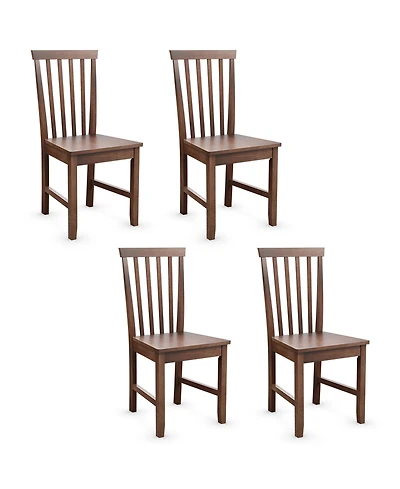 Costway Dining Chair Kitchen Spindle Back Side Chair with Solid Wooden Leg