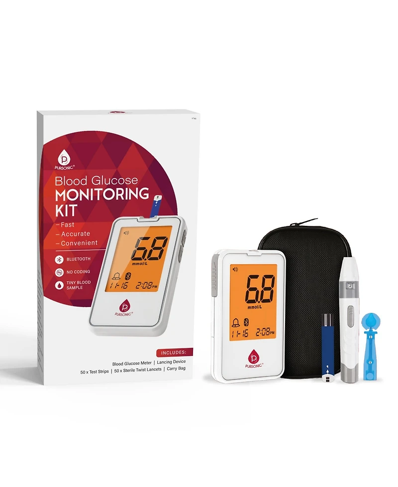 Pursonic Blood Glucose Monitoring Kit – Fast, Accurate & Convenient Care at Your Fingertips