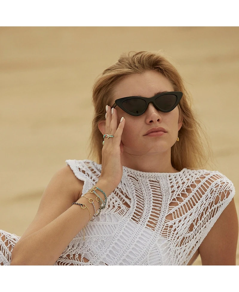 Spero London Handmade Rope Braided Sterling Silver Beaded Chain Bracelet