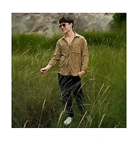 Campus Sutra Men's Faded Corduroy Oversized Shirt