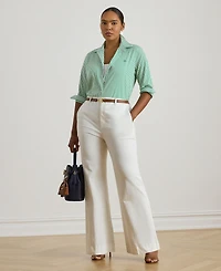Lauren Ralph Plus Classic-Fit Striped Broadcloth Shirt
