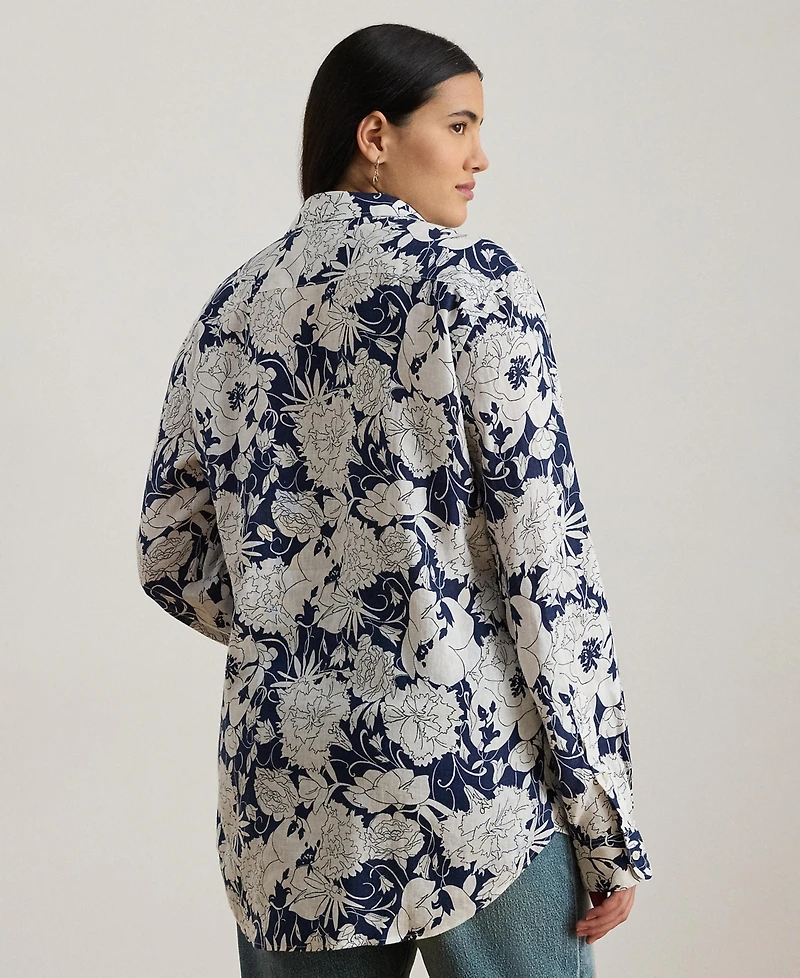 Lauren Ralph Plus Relaxed-Fit Floral Shirt