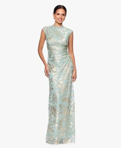 Betsy Adam Womens Mock Neck Gown Dress