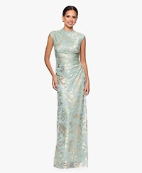 Betsy Adam Womens Mock Neck Gown Dress