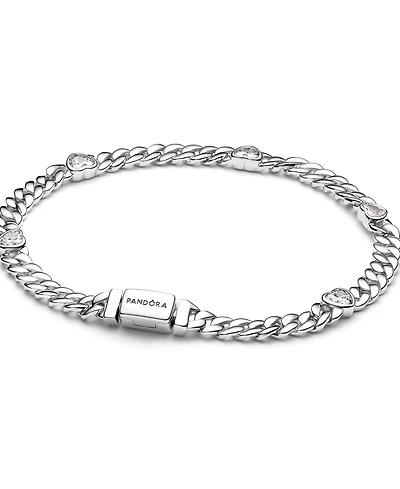 Pandora Heart Cuban Chain Bracelet