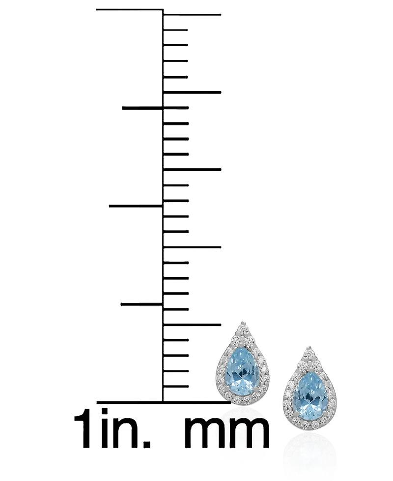 Macy's 2-Pc.Blue Topaz & White Topaz Pendant Necklace & Earrings Set (4.04 ct. t.w.) in Sterling Silver