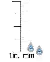 Macy's 2-Pc.Blue Topaz & White Topaz Pendant Necklace & Earrings Set (4.04 ct. t.w.) in Sterling Silver