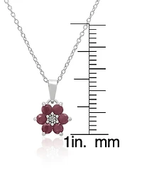 Macy's 2-Pc. Ruby (2.70 ct. t.w.)& Diamond (0.015 ct. t.w.) Pendant Necklace & Earrings Set in Sterling Silver