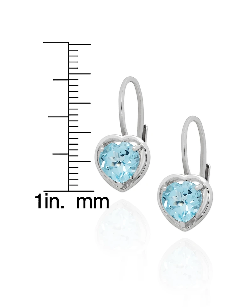 Macy's 2-Pc. Blue Topaz Heart Pendant Necklace & Earrings Set (5.40 ct. t.w.) in Sterling Silver